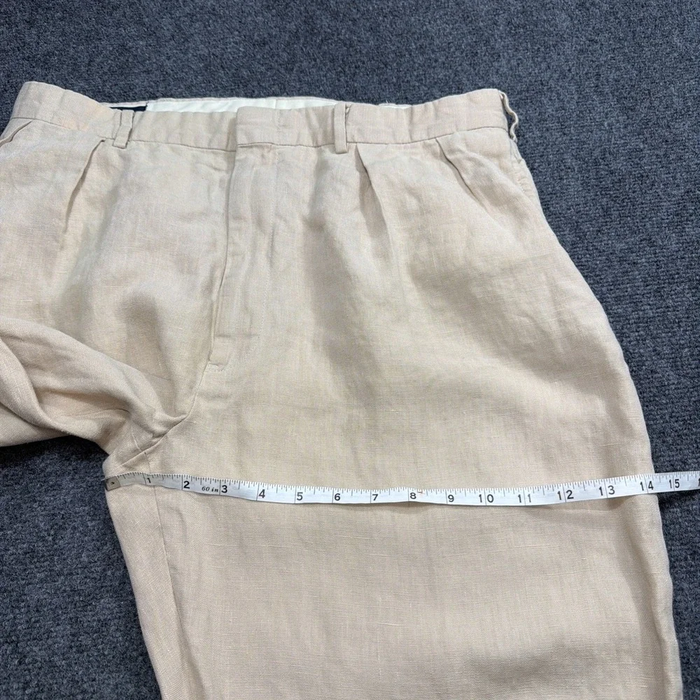 Vintage 1990's Polo Ralph Lauren Pleated Trouser Pants 100% LINEN 34x25 RARE!!